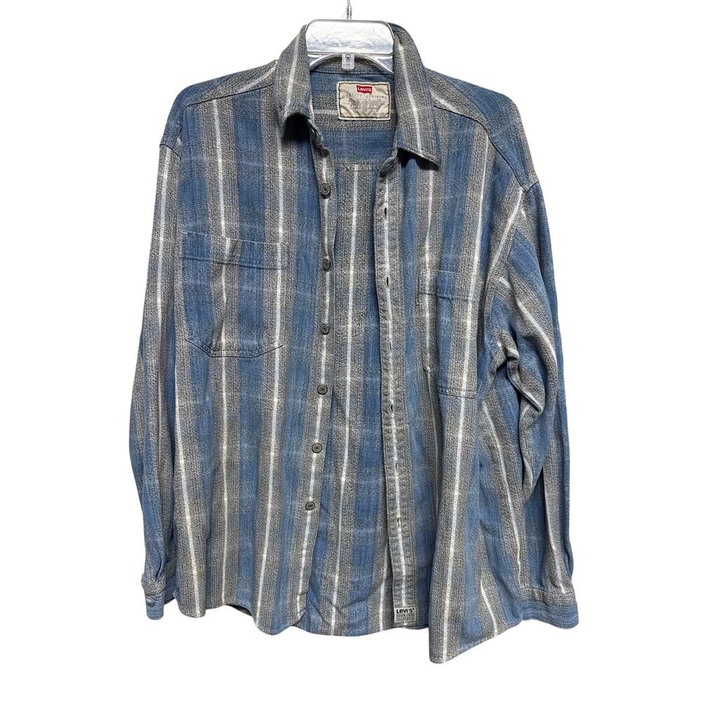 Levi’s Vintage Button Down Unisex Extra Extra Large Flannel Blue Gray